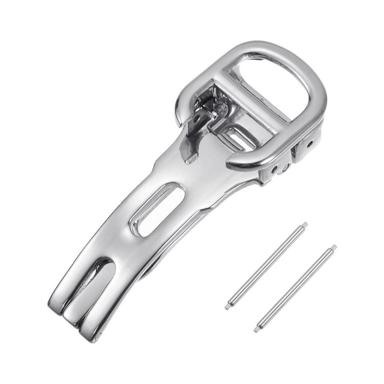 Folding Watch Clasp Push Button for 12mm Leather Watchband Strap