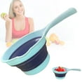 thumbnail image 1 of Folding Water Scoop Cup, Thickened Plastic Ladle with Handle, Multi-Purpose Folding Spoon Container for Kitchen or Laundry Use, Space Saving and Easy to Store,Water Dipper,Blue,1PC, 1 of 9
