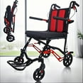 thumbnail image 1 of Folding Wheelchair, 19LBS Lightweight Portable Transport Chairs for Adults, 8" Rear Wheels, 16.1"W x 15.8"D Seat (220lbs Capacity), 1 of 12