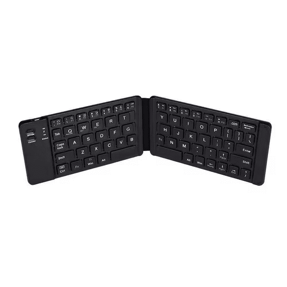 Folding Wireless Keyboard Touchpad Keypad Bluetooth Rechargeable Keyboard with Leather Case for Windows Phone PC Table