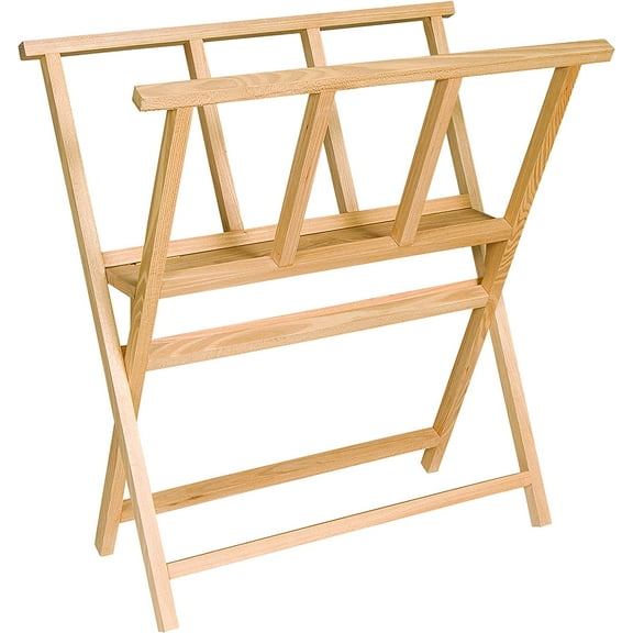 Folding Wood Large Print Rack - Perfect For Display of Canvas, Art, Prints, Panels, Posters, Art Gallery Shows, Storage Rack - [BeechWood Finish]