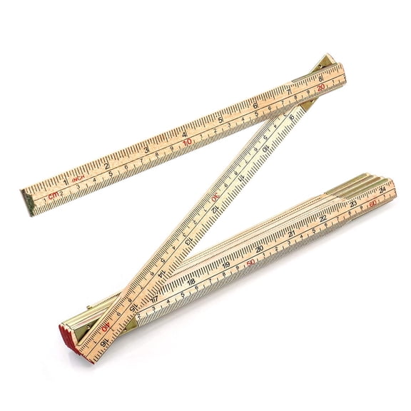 Folding Wood Rule, 6 FT 6 Inch Foldable Ruler with US and Metric Measurements for Carpenters