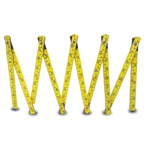 Folding Wood Ruler - 10 Folds - For Carpentry & Masonry (Wedge: TM-14868)