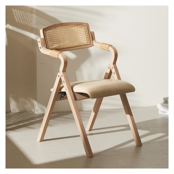 Folding Wooden Chairs with Padded Seats Foldable Dining Chairs Padded Stackable Wood Single Comfortable Lounge Chair for Home Office Wedding Party