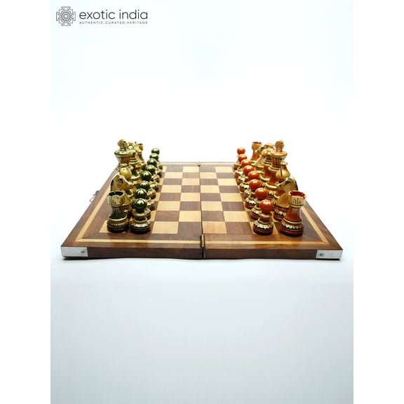 Folding Wooden Chess Board Set
