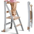 thumbnail image 1 of Folding Wooden Kitchen Helper Tower for Toddlers – Safe & Compact Learning Step Stool, Ages 18 Months+, 1 of 9