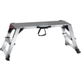 thumbnail image 1 of Folding Work Platform, 50.8"D x 20.3"W x 19.7"H Aluminum Drywall Stool Ladder, 660 lbs Load Capacity Heavy Duty Work Bench w/Non-Slip Feet, Ideal for Washing Vehicles, Cleaning, Painting, Decorating, 1 of 10