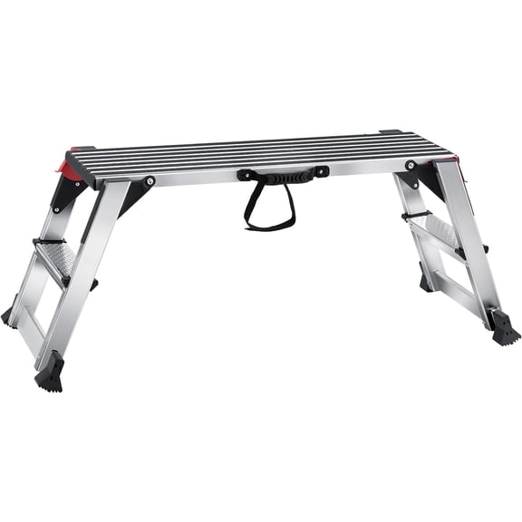 Folding Work Platform, 50.8"D x 20.3"W x 19.7"H Aluminum Drywall Stool Ladder, 660 lbs Load Capacity Heavy Duty Work Bench w/Non-Slip Feet, Ideal for Washing Vehicles, Cleaning, Painting, Decorating