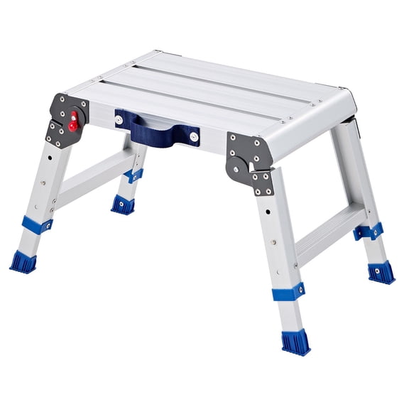 Folding Work Platform, 500 lbs Capacity Aluminum Step Stool, Adjustable Height 12-16 Inch Non-Slip Ladder for Home