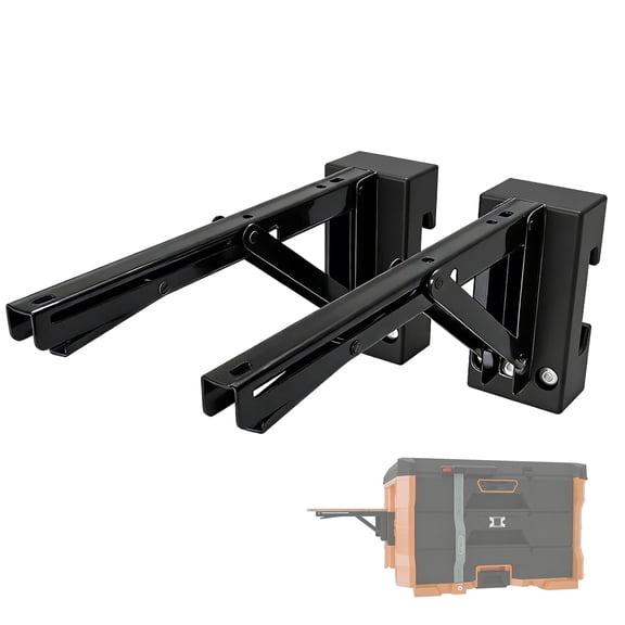 Folding Work Table Bracket Mount for Klein MODbox with Rail Mount, Toolbox Side Mounting Stand, Allows for Mounting Additional Desktop, Extended Workbench Stand, Desktop Not Included
