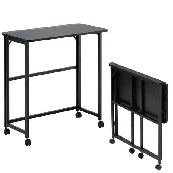 Folding Writing Desk Computer Desk for Small Space,31.5" Folding Desk for Study, Home Office,Small Spaces,black