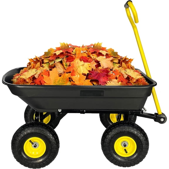 Folding car Garden Dump Truck with Steel Frame (Yellow)