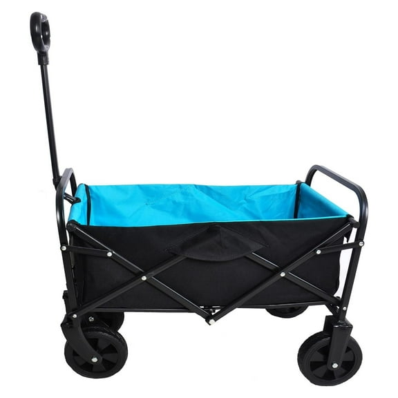Folding cart That Does not Need to be Assembled Station Wagon, Grocery cart (Blue+Black Mini cart)