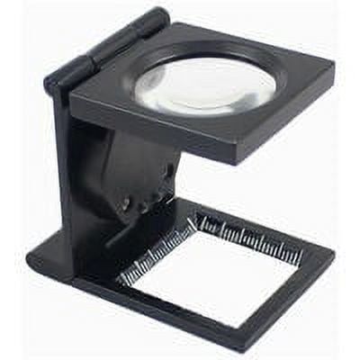 Folding folding thread counter magnifier with mount in black painted ...