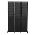 thumbnail image 1 of Folding screen, 6-inch 3-panel wooden partition, room privacy divider, 1 of 8