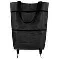 thumbnail image 1 of Folding small cart, lightweight with wheels, hand pulled cart, shopping bag (Black), 1 of 7
