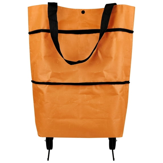 MEETSWEET Foldable Shopping Cart with Handle, Durable and Compact Design, Orange