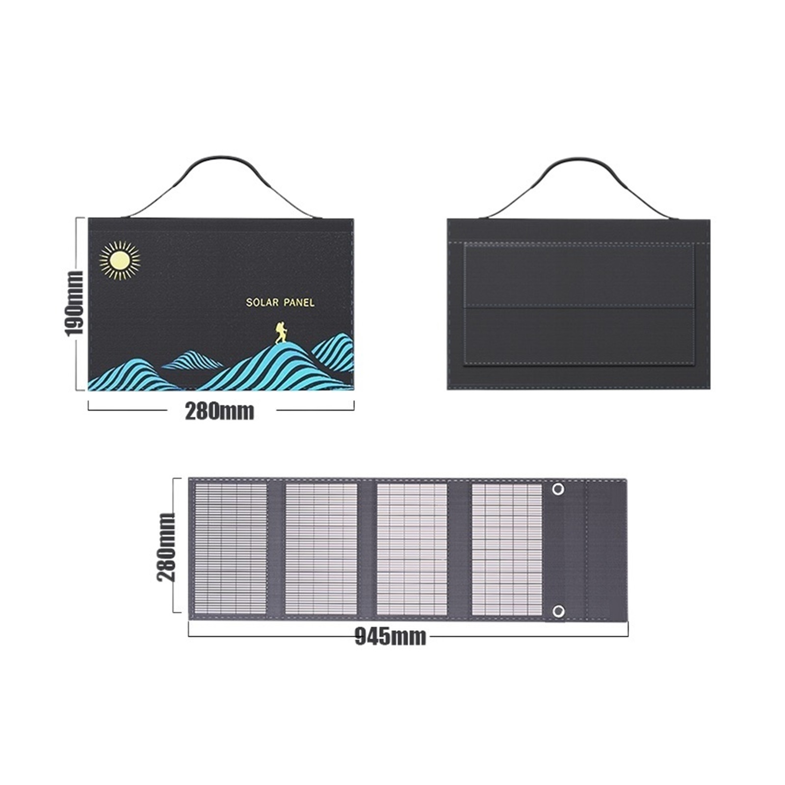 Folding solar panels 1000W Portable Folding Bag USB+ DC Output Solar Charger Home Motor Outdoor Power Supply Solar charger