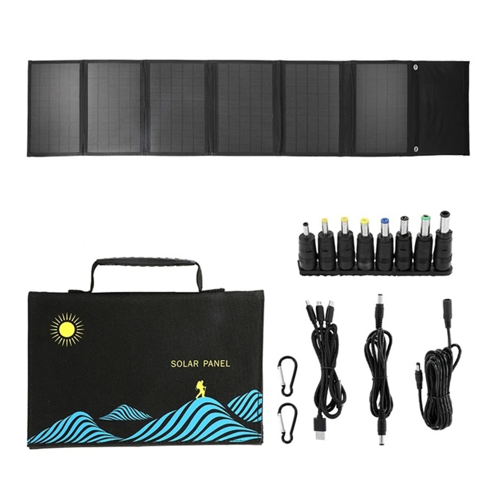 Folding solar panels 200-300W USB+ DC Output Solar Charger Portable Folding Outdoor Solar Charging Device
--------
Solar charger