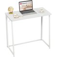 thumbnail image 1 of Folding table, small foldable table for small space, space saving computer desk, home office writing workstation, easy to assemble, 1 of 6