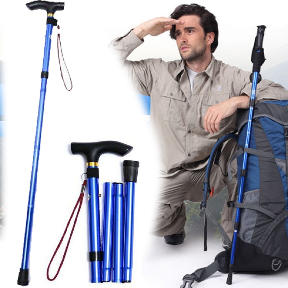 Folding walking stick Nonslip Adjustable Height Aluminum Alloy Folding