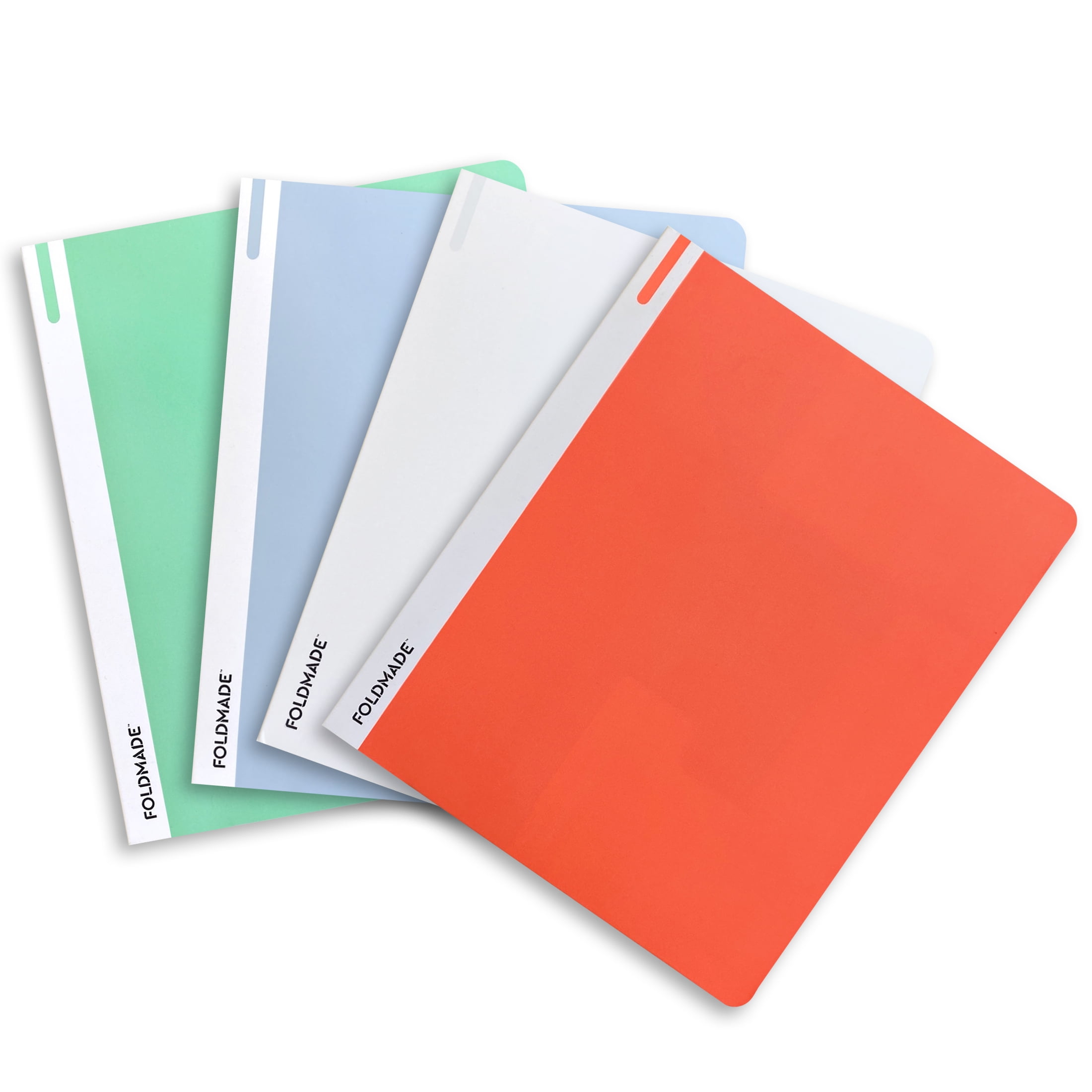 Foldmade Eco-friendly 1" 3-Ring Binder with 2 Pockets, Multicolor, 4 Count