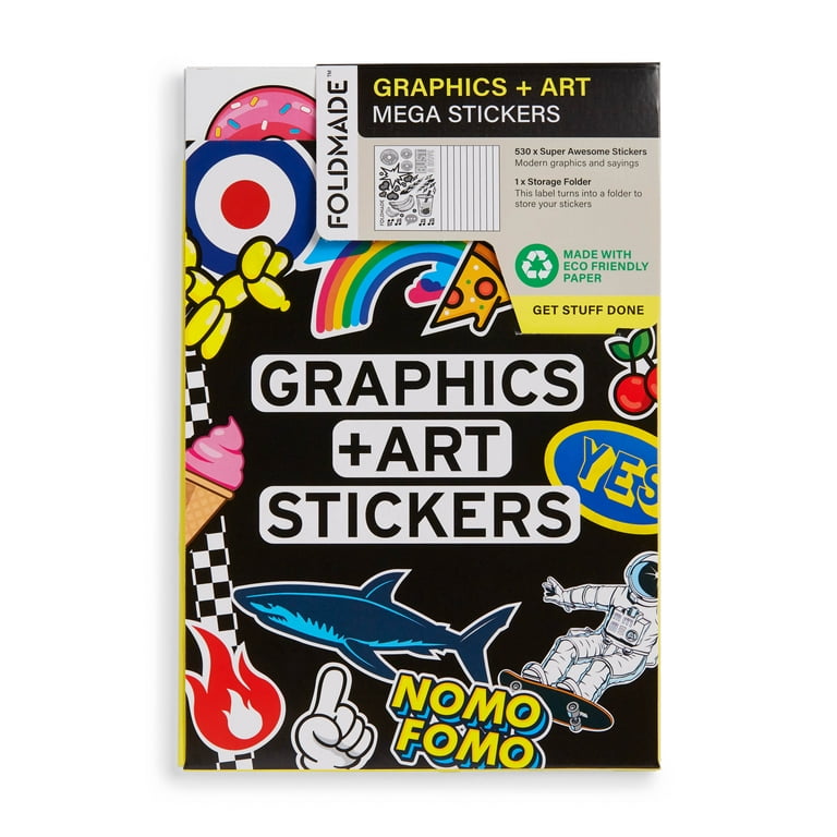 Foldmade Graphic Stickers, Multi-Color and Multi-Pattern, Paper