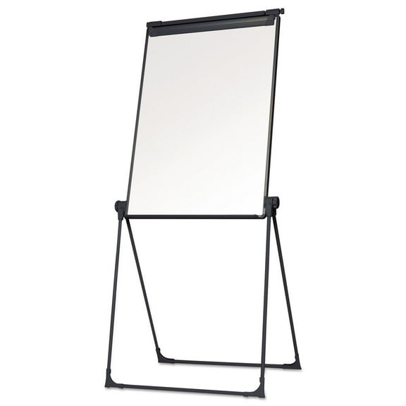 MasterVision Magnetic Gold Ultra Footbar Folds-To-A-Table Easel, Steel, Black