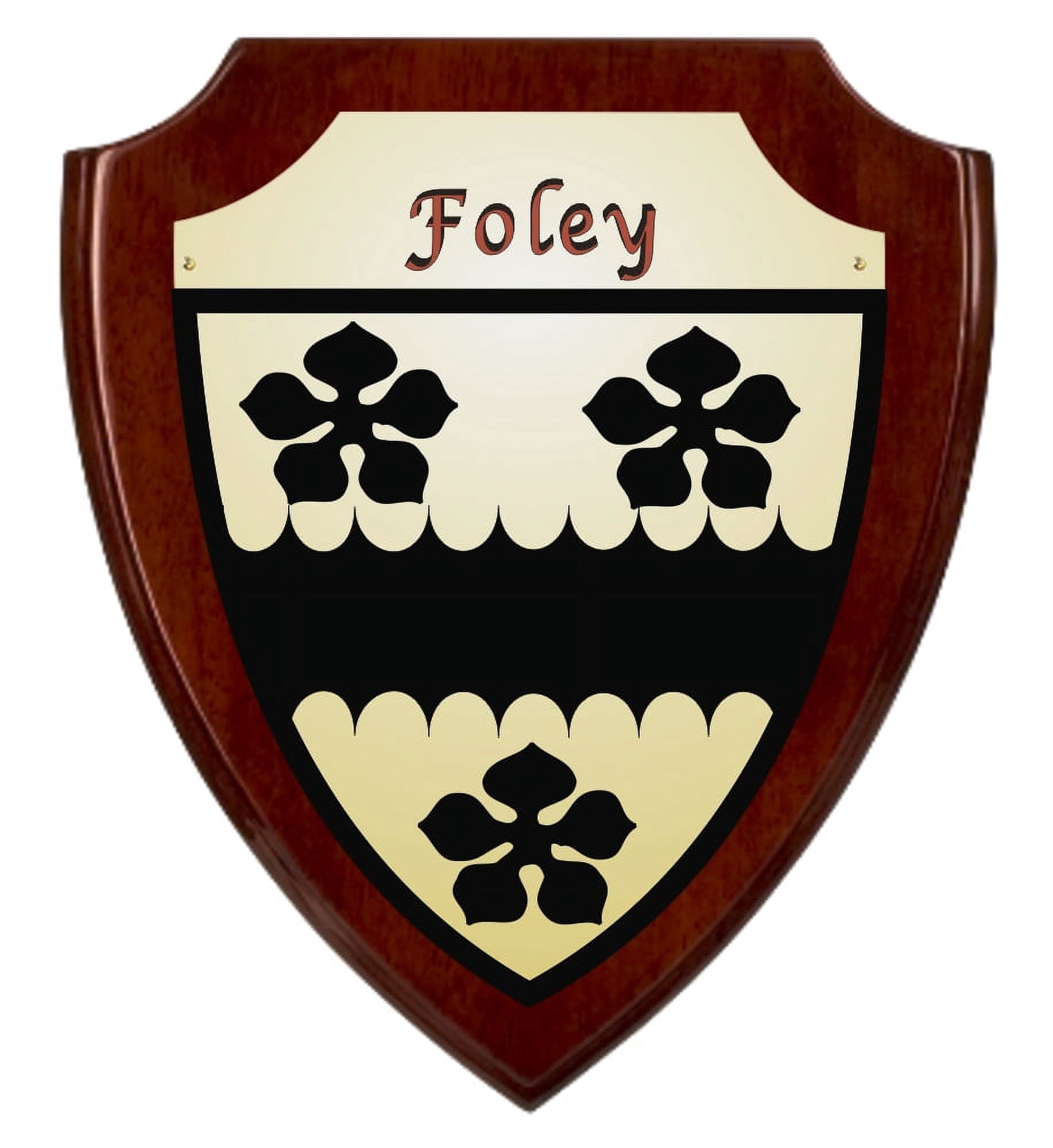 Foley Irish Coat of Arms Shield Plaque - Rosewood Finish