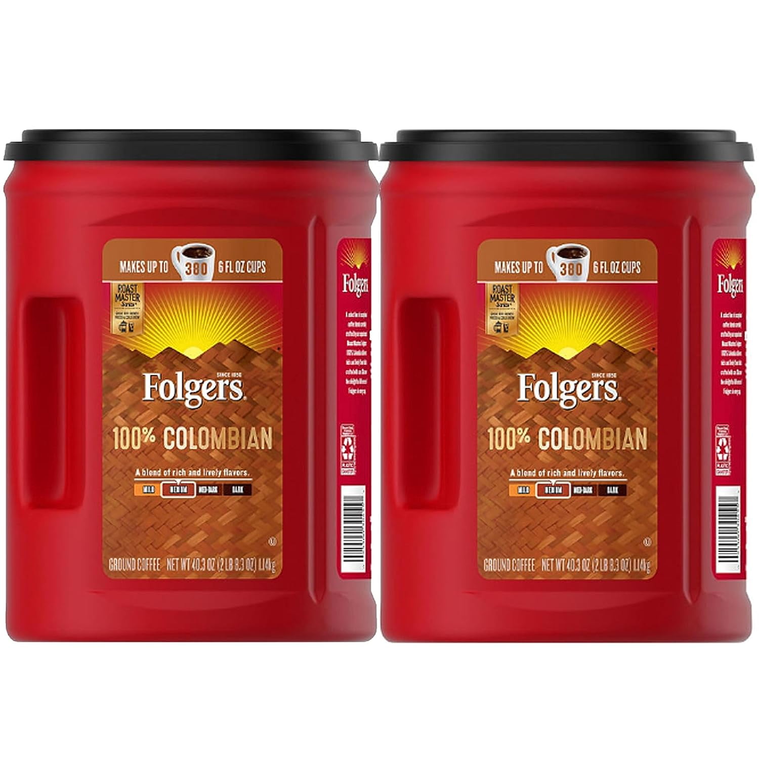 Folger 100 Medium Roast Ground Colombian Coffee (40.3 Oz.) 2 Pack