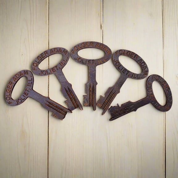 Folger Adam Joliet Illinois Jailhouse Cast Iron Keys (Set of 5)
