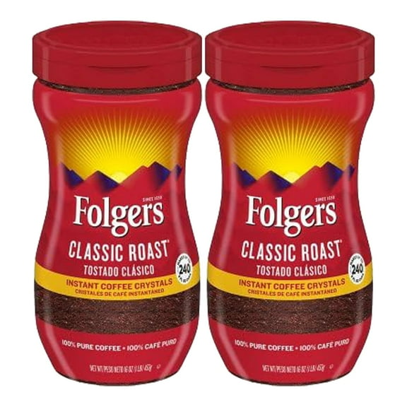 Folger Classic Roast Coffee Crystals (16 oz, Pack of 2)