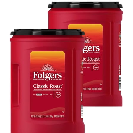 Folger Classic Roast Ground Coffee, (43.5 oz, 2 Pack)