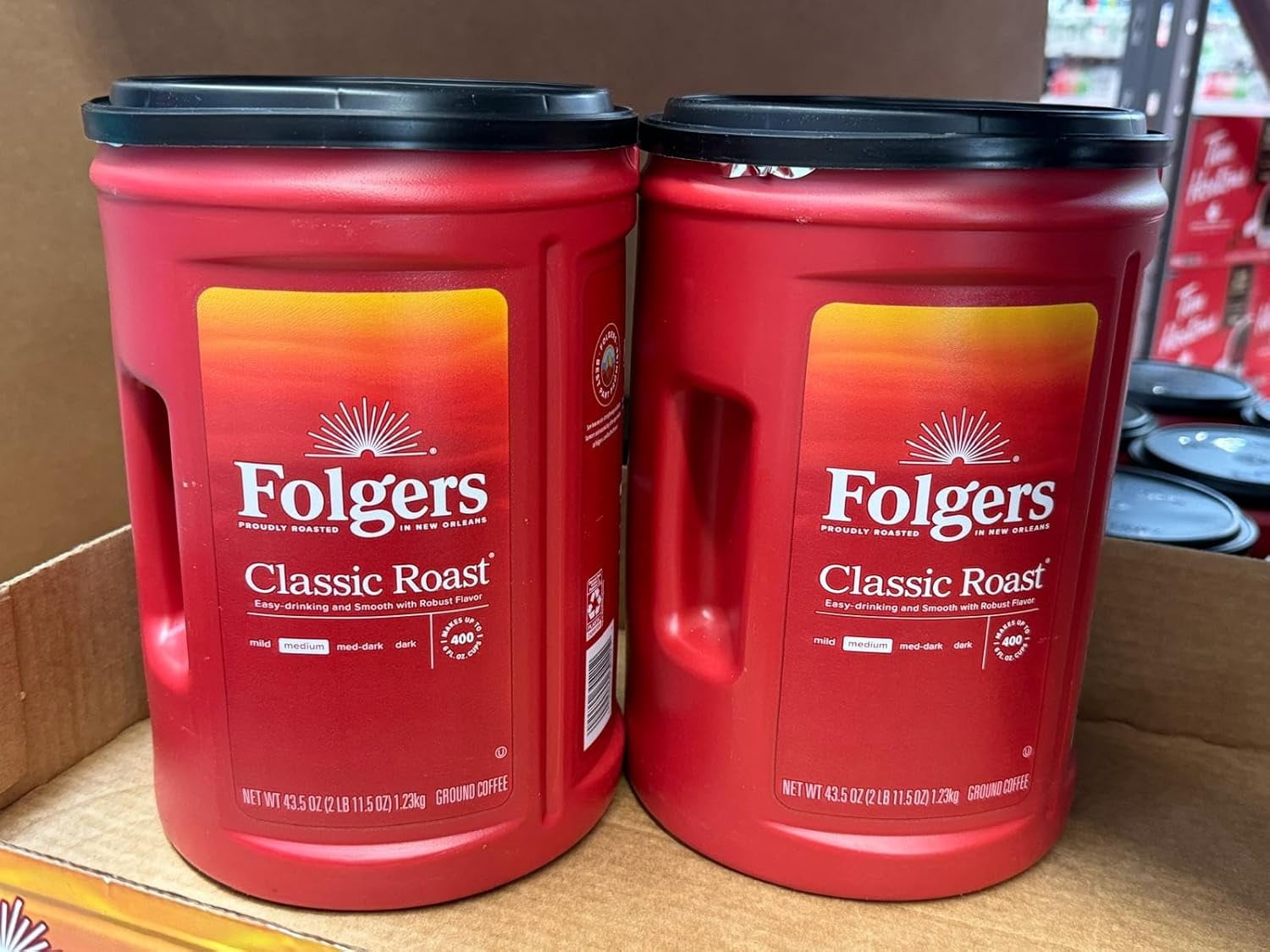 Folger Classic Roast Ground Coffee Medium Roast (2 pack) 43.5 oz.