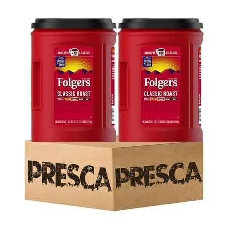 Folger Classic Roast Ground Coffee Medium Roast (43.5 Oz.) - 2 Pack