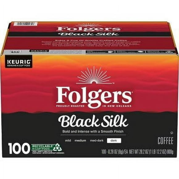 Folger Dark Roast Coffee Pods, Black Silk (100 ct.)