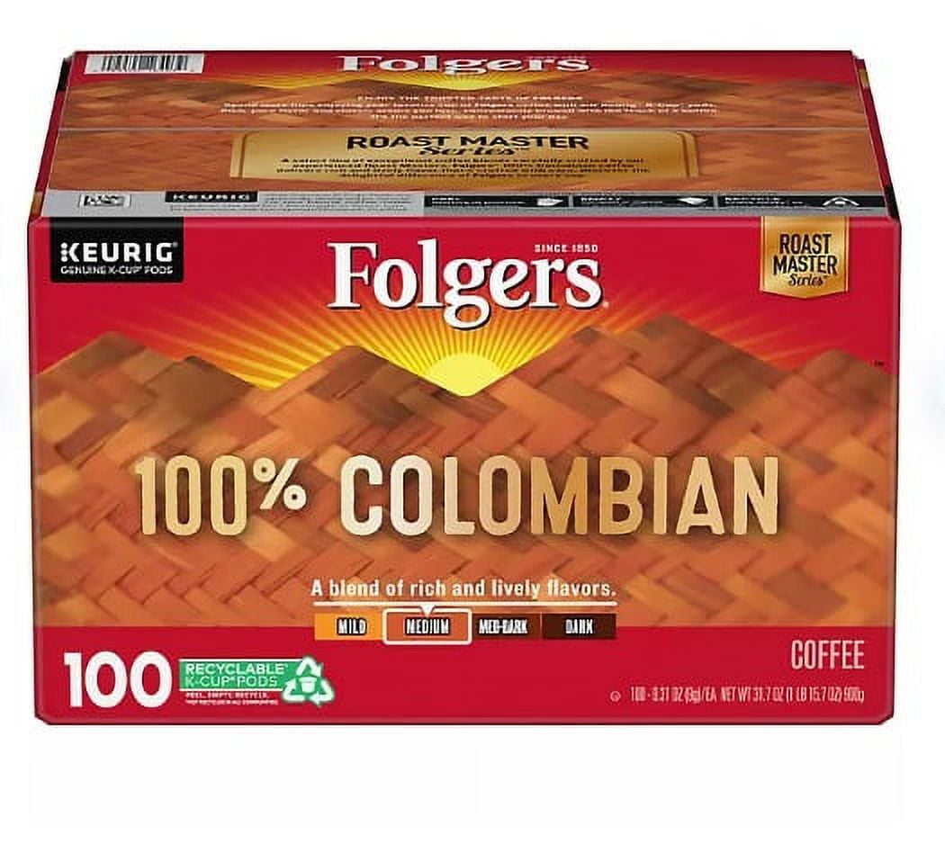 Folgers 100 Colombian Coffee KCups,Medium Roast (100 ct.)