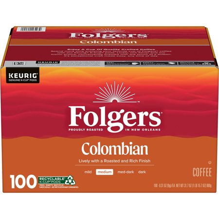 Folgers 100% Colombian Medium Roast Coffee K-Cups (100 Ct.)