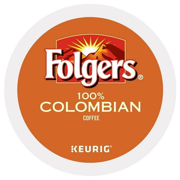 Folgers 100 Percent Colombian Medium-Dark Roast Coffee Single Serve Capsules For Keurig K-Cup Pod Brewers, 96 Count.