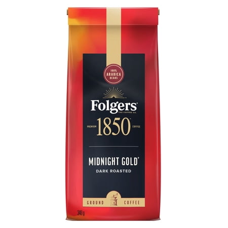 Folgers,1850 Midnight Gold Ground Coffee, 340g/12 oz.