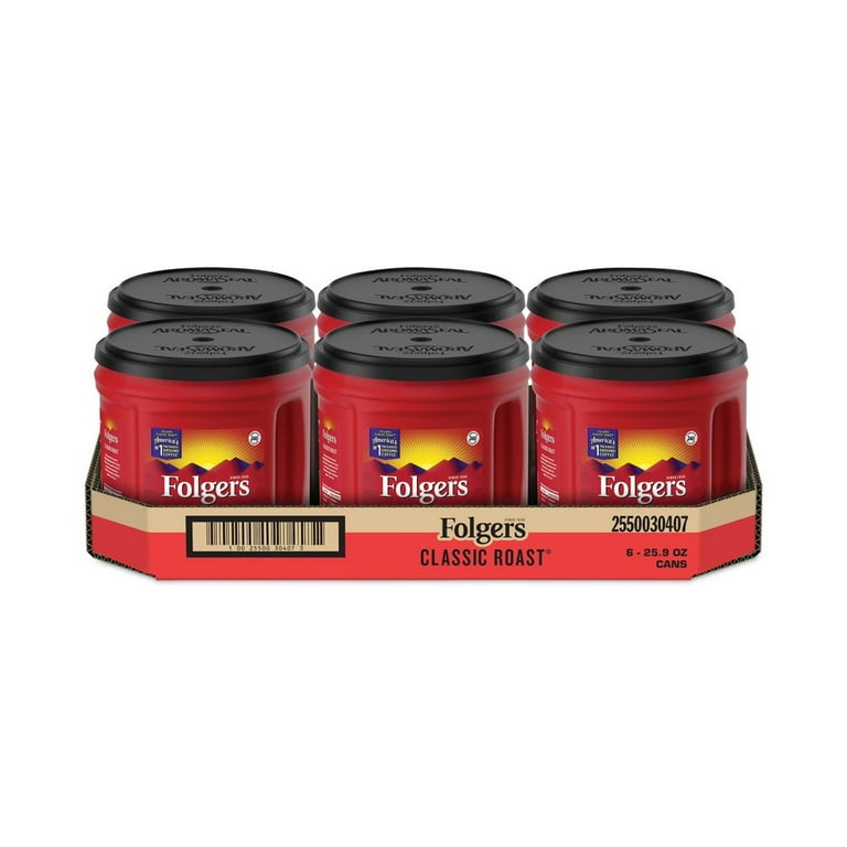 Coffee, Classic Roast, Ground, 25.9 oz Canister, 6/Carton Coffee, Classic Roast, Ground, 25.9 oz Canister, 6/Carton