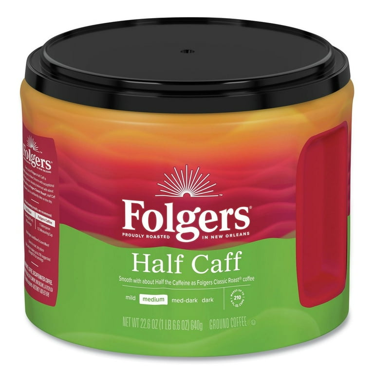 Coffee, Half Caff, 22.6 oz Canister, 6/Carton Coffee, Half Caff, 22.6 oz Canister, 6/Carton