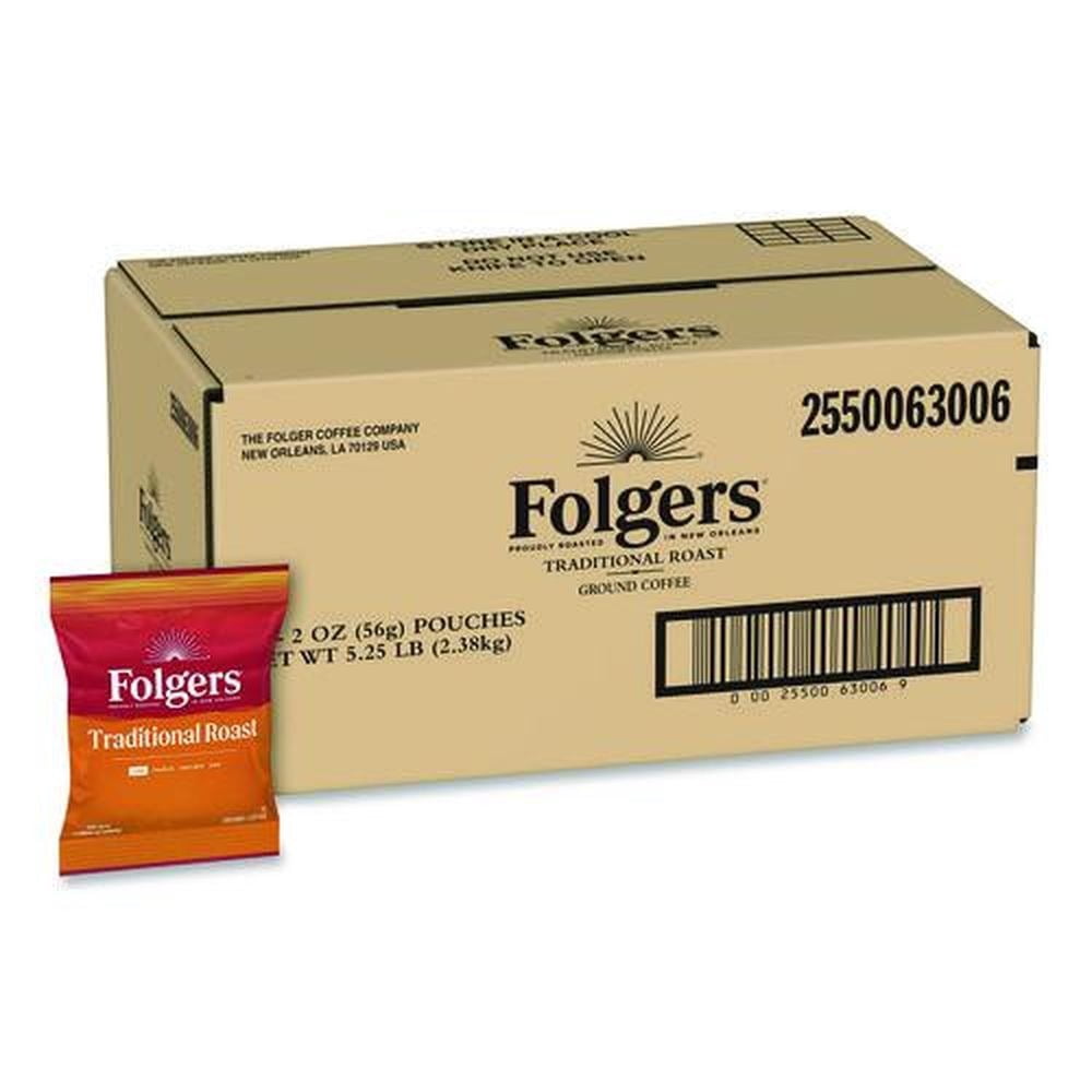 Folgers 2550063006 2 oz. Traditional Roast Ground Coffee Fraction Packs (42/Carton)