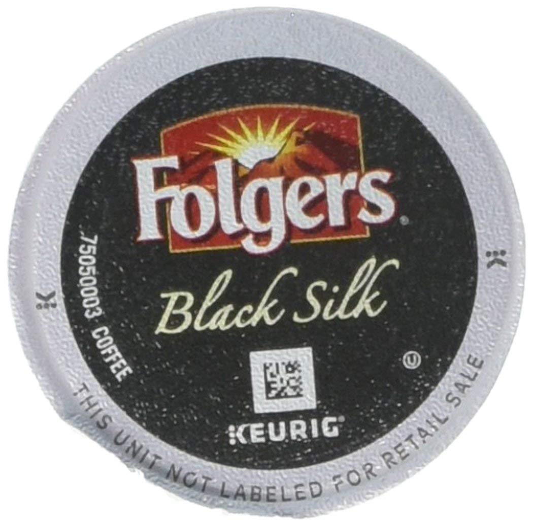 Folgers Black Silk Dark Roast Coffee, 72 K Cups for Keurig Makers, 18 Count (Pack of 4