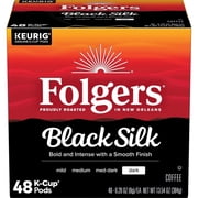 Folgers Black Silk, Dark Roast Coffee, Keurig K Cup Pods, 48 Count Box