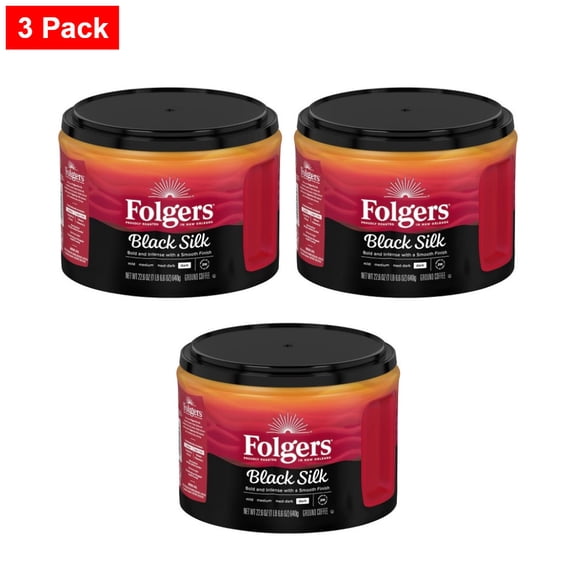 Folgers Black Silk Dark Roast Ground Coffee - 22.6oz