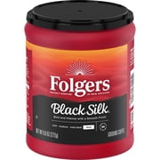 Folgers Black Silk Ground Coffee, Smooth Dark Roast Coffee, 9.6 oz Canister