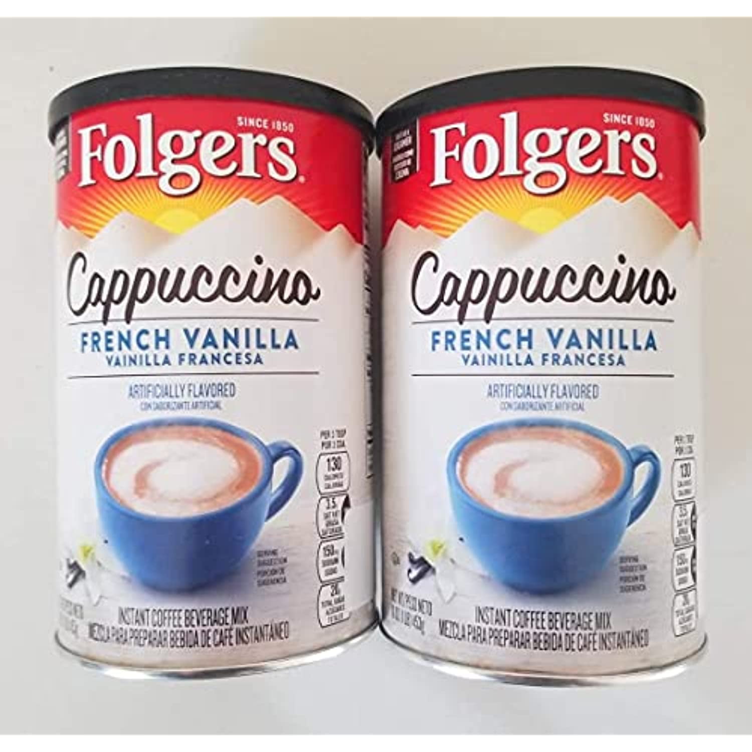 Folgers Cappuccino French Vanilla 16 Oz (2 Pack)
