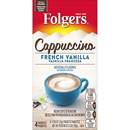 Folgers Cappuccino French Vanilla Instant Coffee Beverage Mix, 32 ...