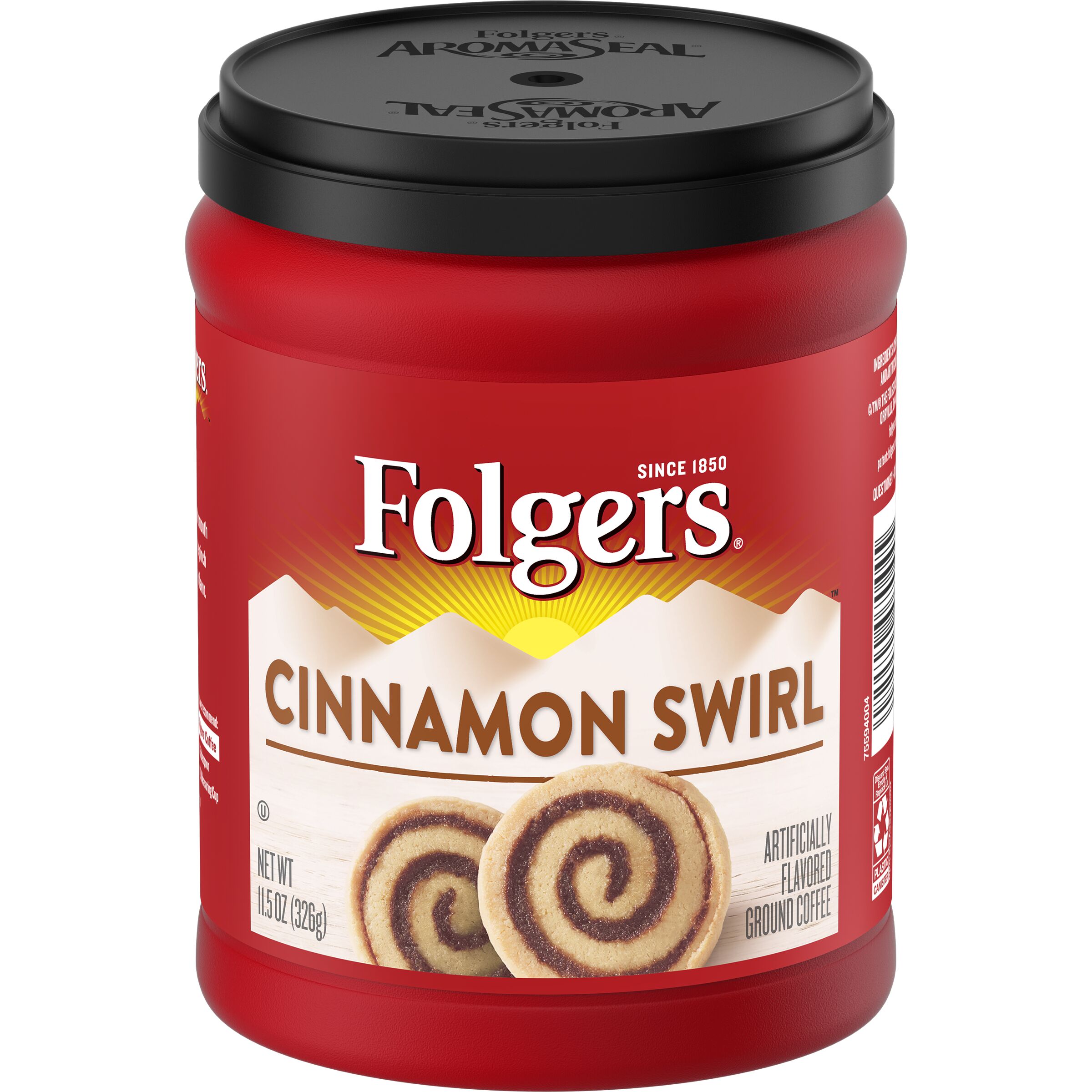 Folgers Cinnamon Swirl Artificially Flavored Ground Coffee, 11.5-Ounce - image 1 of 6